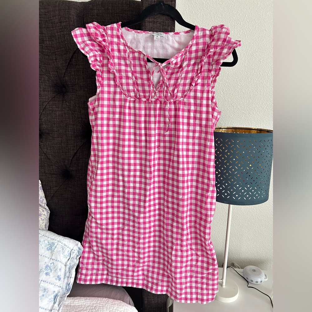 J. Crew Pink Checkered Sleeveless Mini Dress